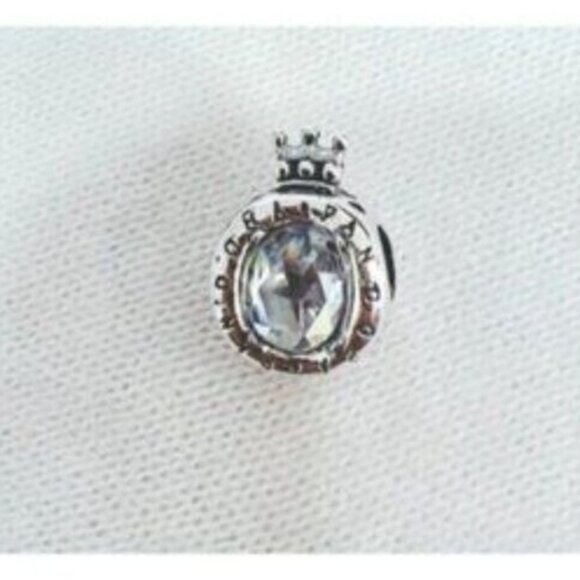 Pandora Sterling Silver Clear Sparkling Crown O Charm For Bracelet S925ALE Silve - Picture 4 of 5